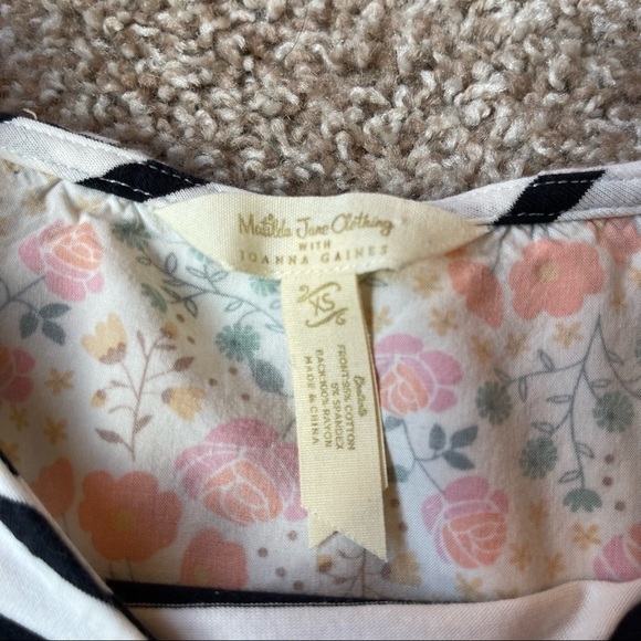 Matilda Jane Clothing w Joanna Gaines Harvest Days Striped Floral 3/4 Sleeve XS - Picture 6 of 9